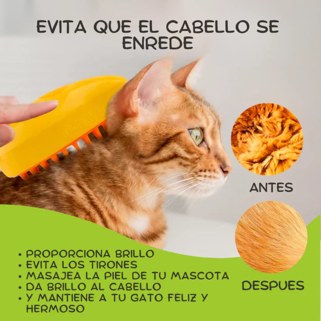 Cepillo de Vapor 3 en 1 para Mascotas