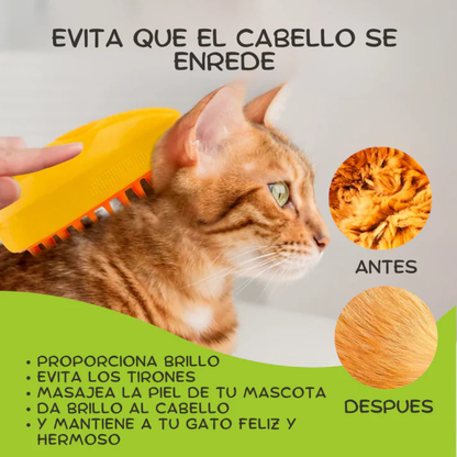 Cepillo de Vapor 3 en 1 para Mascotas